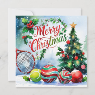Tennis Weihnachts Thema für Spieler  Feiertagskarte