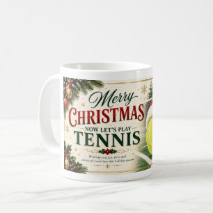 Tennis-Weihnachtsball mit Santa-Hut Kaffeetasse