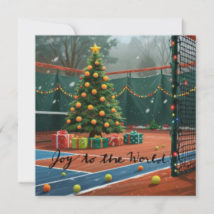 Tennis-Weihnachtsbaum auf dem Platz Feiertagskarte