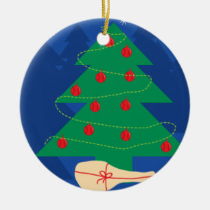 Tennis-Weihnachtsbaum-Dekorationsballverzierung Keramik Ornament