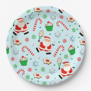 Tennis-Weihnachtsfeier Pappteller