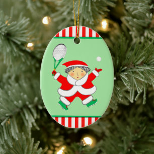 Tennis-Weihnachtsgeschenk Keramik Ornament