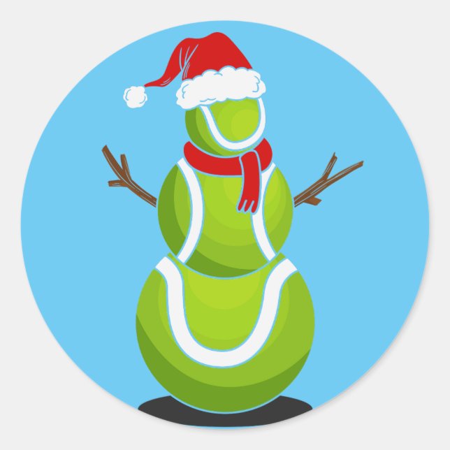 Tennis-Weihnachtsgeschenk Runder Aufkleber (Vorderseite)