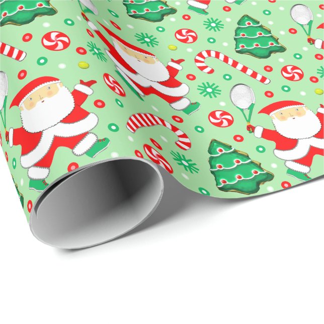 Tennis Weihnachtsgeschenk Wrapping Paper Geschenkpapier (Rolleneckpunkt)