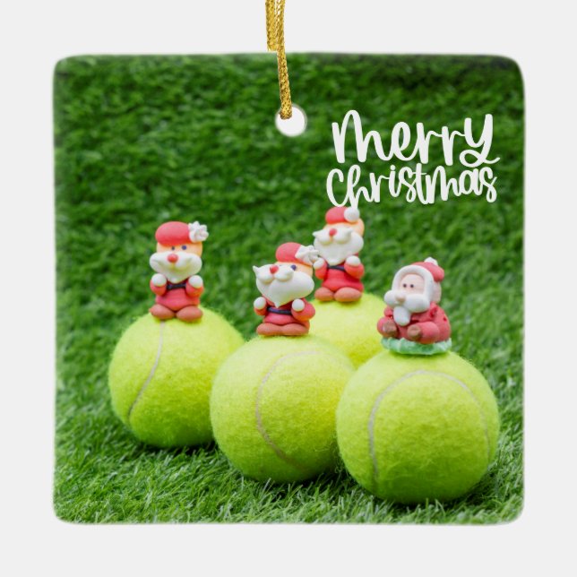 Tennis Weihnachtsgeschenke für Tennisspieler Keramikornament (Vorderseite)