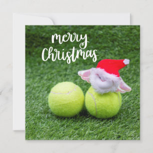 Tennis Weihnachtskarte mit Ball und Weihnachten