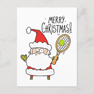 Tennis Weihnachtskarte mit Ball und Weihnachten Postkarte