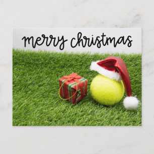 Tennis Weihnachtskarte mit Ball und Weihnachten Postkarte