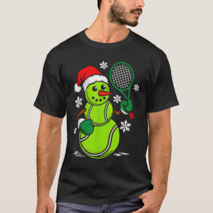 Tennis Weihnachtsmann Hut Schneemann Weihnachten L T-Shirt
