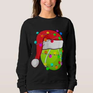 Tennis Weihnachtsmannmütze Weihnachten Lichter Fun Sweatshirt