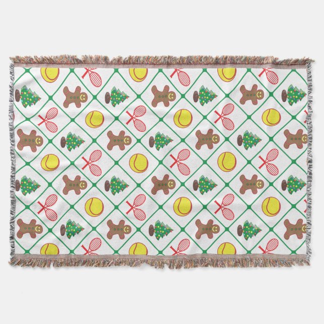 Tennis-Weihnachtsmuster Decke (Vorderseite)