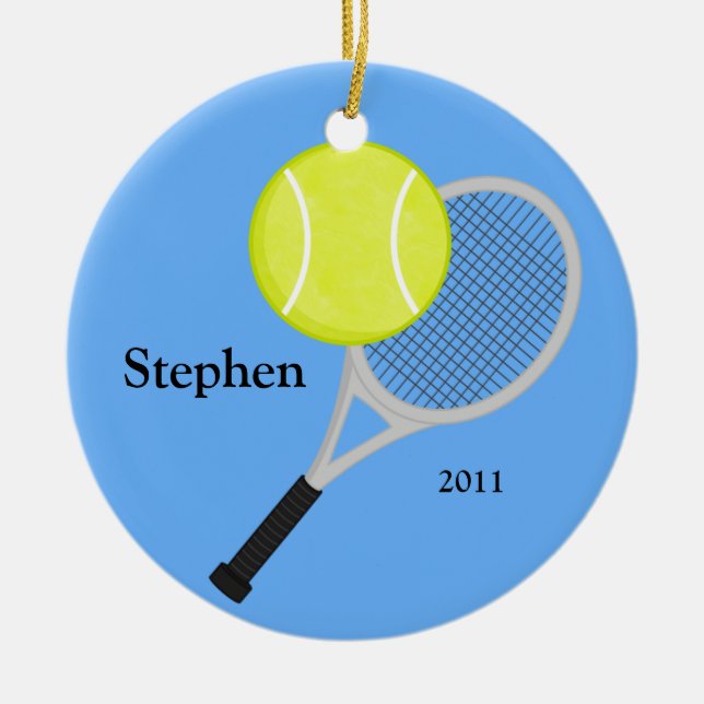 Tennis-Weihnachtsverzierung Keramik Ornament (Vorne)