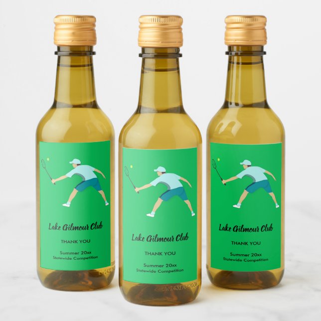 Tennis Weinetikett (Flaschen)