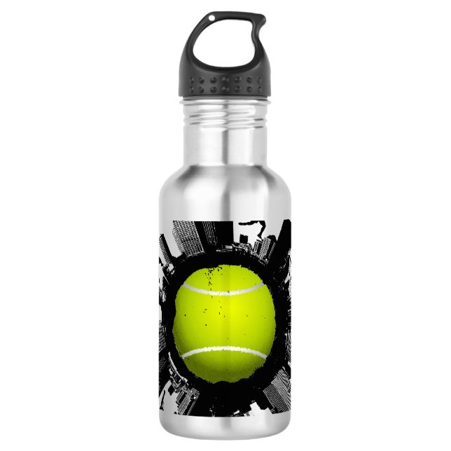 Tennis-Welt Edelstahlflasche (Vorderseite)