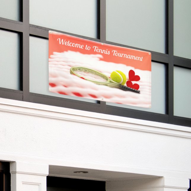 Tennis Willkommensschild auf grünem Hintergrund Banner (Äußeres Gebäude)