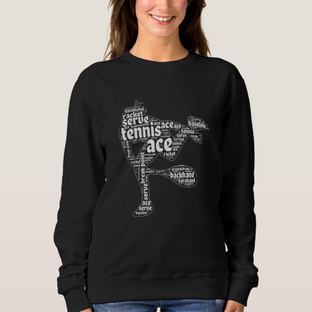 Tennis Word Cloud Padel Sport Game Tennis Player Sweatshirt (Vorderseite)