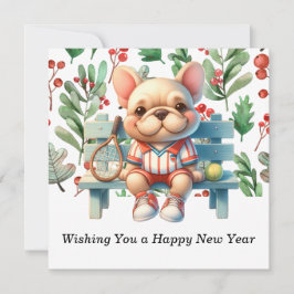 Tennis wünscht Ihnen ein glückliches neues Jahr Feiertagskarte