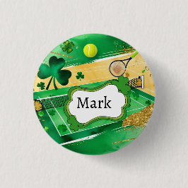 Tennis zum St. Patrick's Day Button