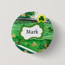 Tennis zum St. Patrick's Day Button