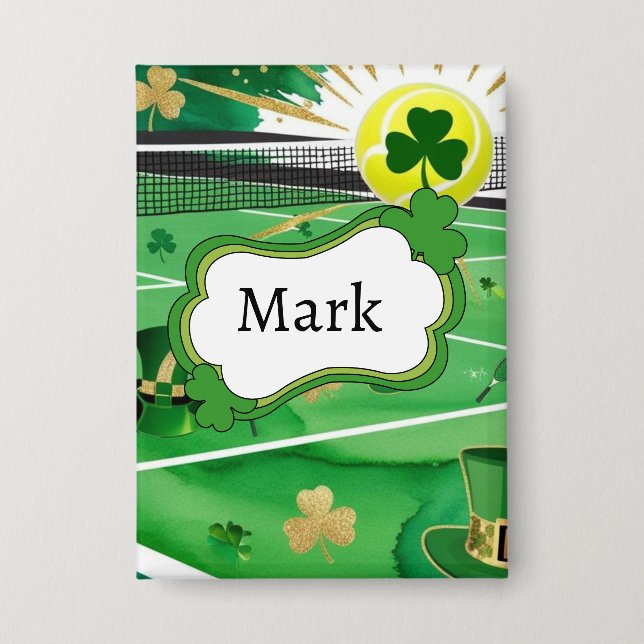 Tennis zum St. Patrick's Day Button (Vorderseite)