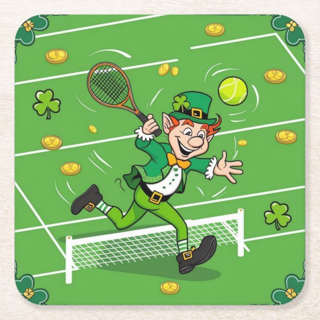 Tennis zum St. Patrick's Day Rechteckiger Pappuntersetzer (Vorderseite)