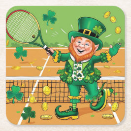 Tennis zum St. Patrick's Day Rechteckiger Pappuntersetzer