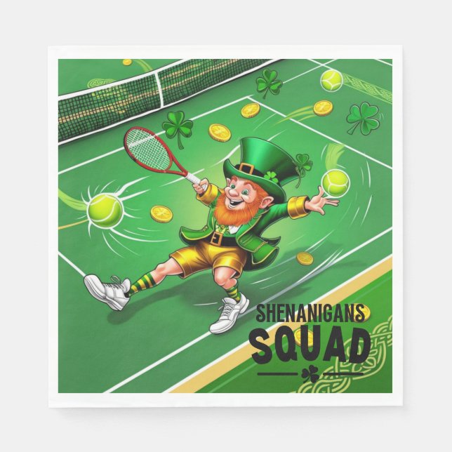 Tennis zum St. Patrick's Day Serviette (Vorderseite)