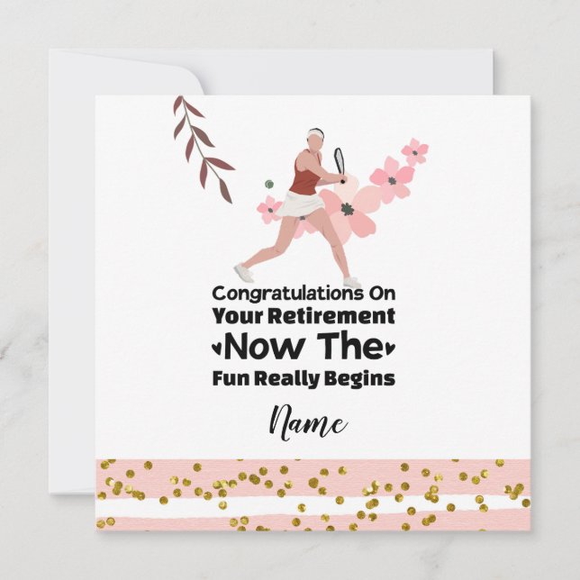 Tennis zum Thema "Pension zum Tennisspieler Ca" Karte (Vorderseite)