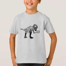 Tennisaurus Rex scherzt Dinosaurier T-rex, das