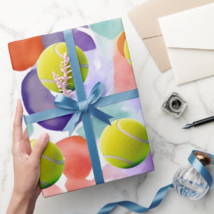 Tennisball auf abstraktem Hintergrund Geschenkpapier