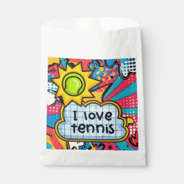 Tennisball auf abstraktem Hintergrund Pop Kunst Geschenktütchen