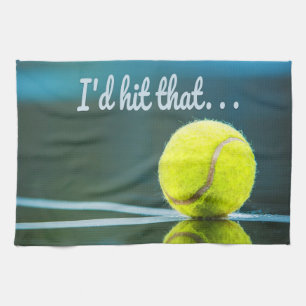 Tennisball, auf den ich dieses lustige Geschenk tr Geschirrtuch