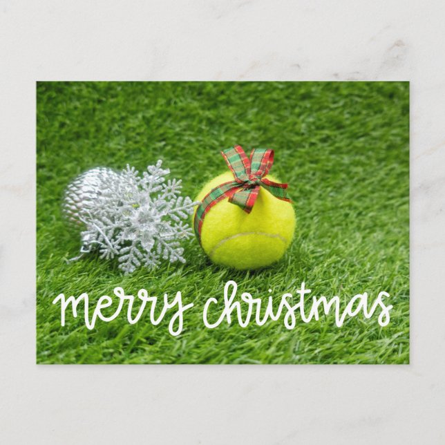 Tennisball auf Grün für Weihnachten (Vorderseite)