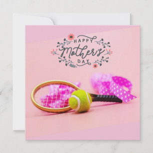 Tennisball auf Rosa für Tennis-Mama Muttertag Karte