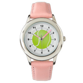Tennisball-Ball, rosa Ledergitter Armbanduhr