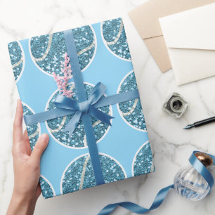 Tennisball Blau Thema für Jungen-Baby-Party Geschenkpapier