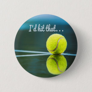 Tennisball, den ich dieses lustige Geschenk schlag Button