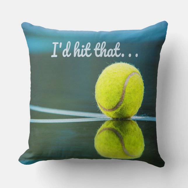 Tennisball, den ich dieses lustige Geschenk schlag Kissen (Vorderseite)