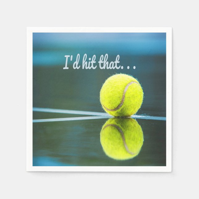 Tennisball, den ich dieses lustige Geschenk schlag Serviette (Vorderseite)