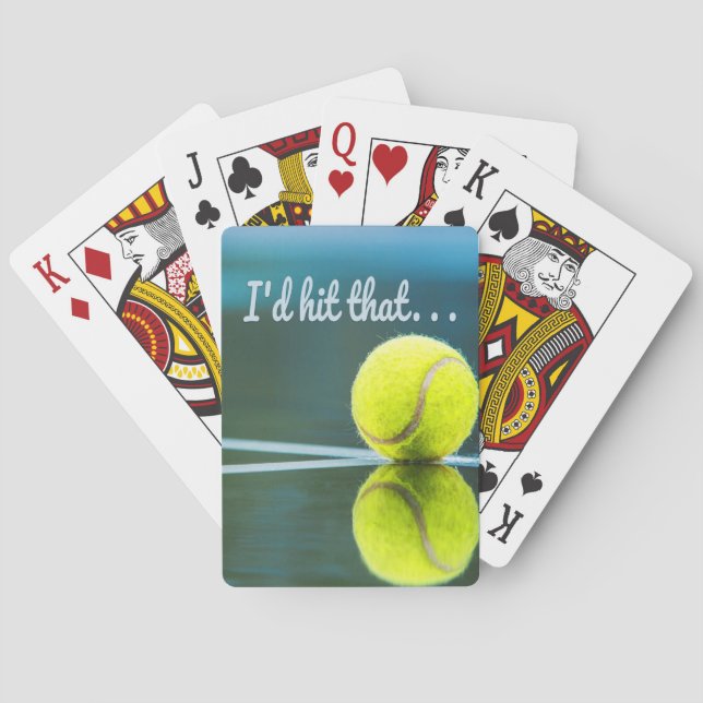 Tennisball, den ich dieses lustige Geschenk schlag Spielkarten (Rückseite)