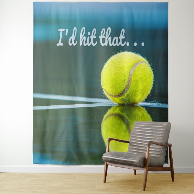 Tennisball, den ich dieses lustige Geschenk schlag Wandteppich (Beispiel)