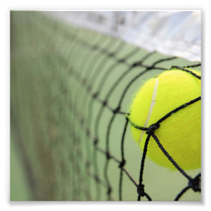 Tennisball, der Netz schlägt Fotodruck