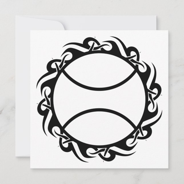Tennisball Einladung (Vorderseite)