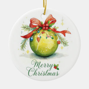 Tennisball Frohe Weihnachten Feiertag Keramik Ornament