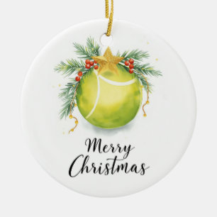 Tennisball Frohe Weihnachten Feiertag Keramik Ornament