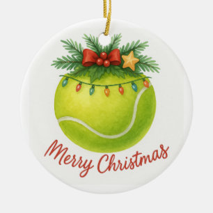 Tennisball Frohe Weihnachten Feiertag Keramik Ornament