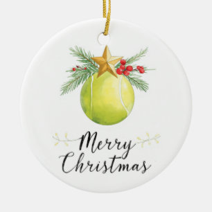 Tennisball Frohe Weihnachten Feiertag Keramik Ornament
