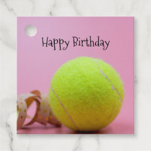 Tennisball Geburtstag mit Schläger Geburtstag Geschenkanhänger