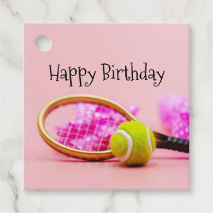 Tennisball Geburtstag mit Schläger Geburtstag Guns Geschenkanhänger