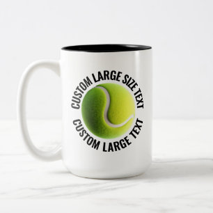 Tennisball & große Schrift BLACK 15oz Custom Zweifarbige Tasse